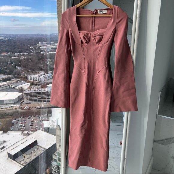 House of CB 'BODY' ROSE BANDAGE MIDI DRESS - Picture 7 of 10